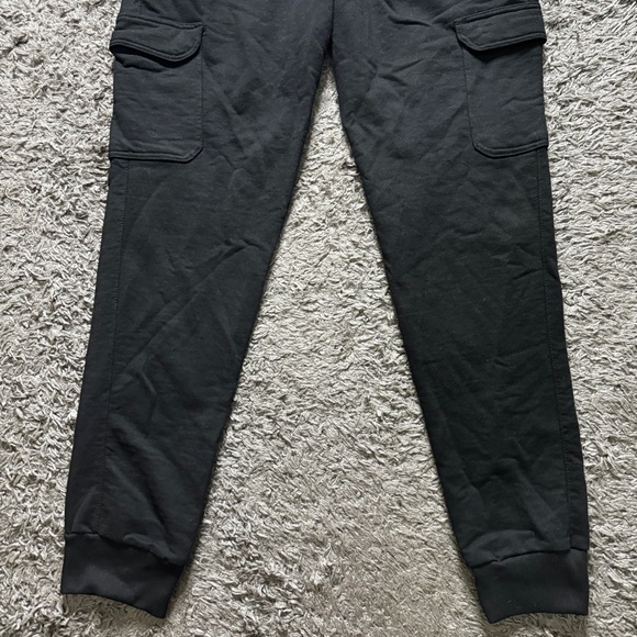 Champion Cargo Sweatpants Joggers Mens Large Black Tapered Leg Cargo Pockets - Picture 4 of 10